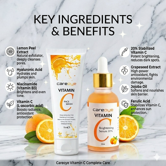Vitamin C Brightening Bundle – Face Wash + Vitamin C Serum for Glowing & Even Skin Tone