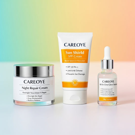 Skincare Essentials Bundle – Night Repair, Glow Serum & Sun Shield SPF