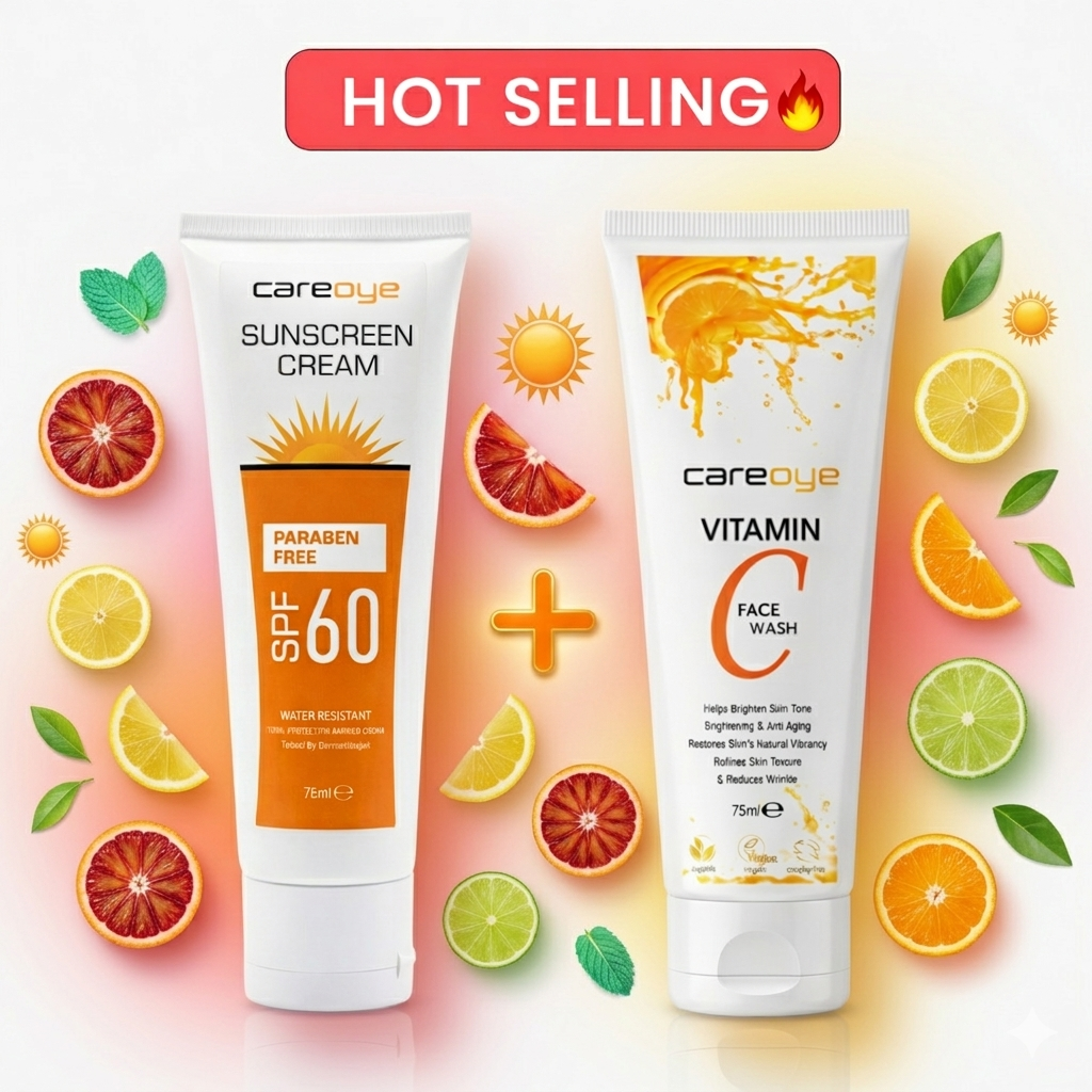 Brightening & Sun Protection Bundle Vitamin C Face Wash + SPF 60 Sunscreen Cream